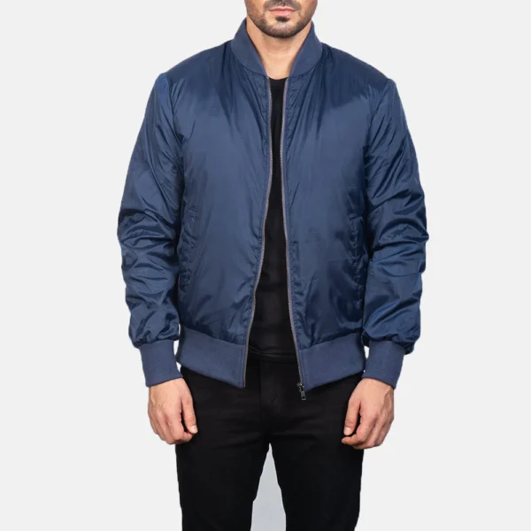 Custom Zack Blue Lightweight Jacket for Men – Full-Zip Athletic Outerwear by Stridout International